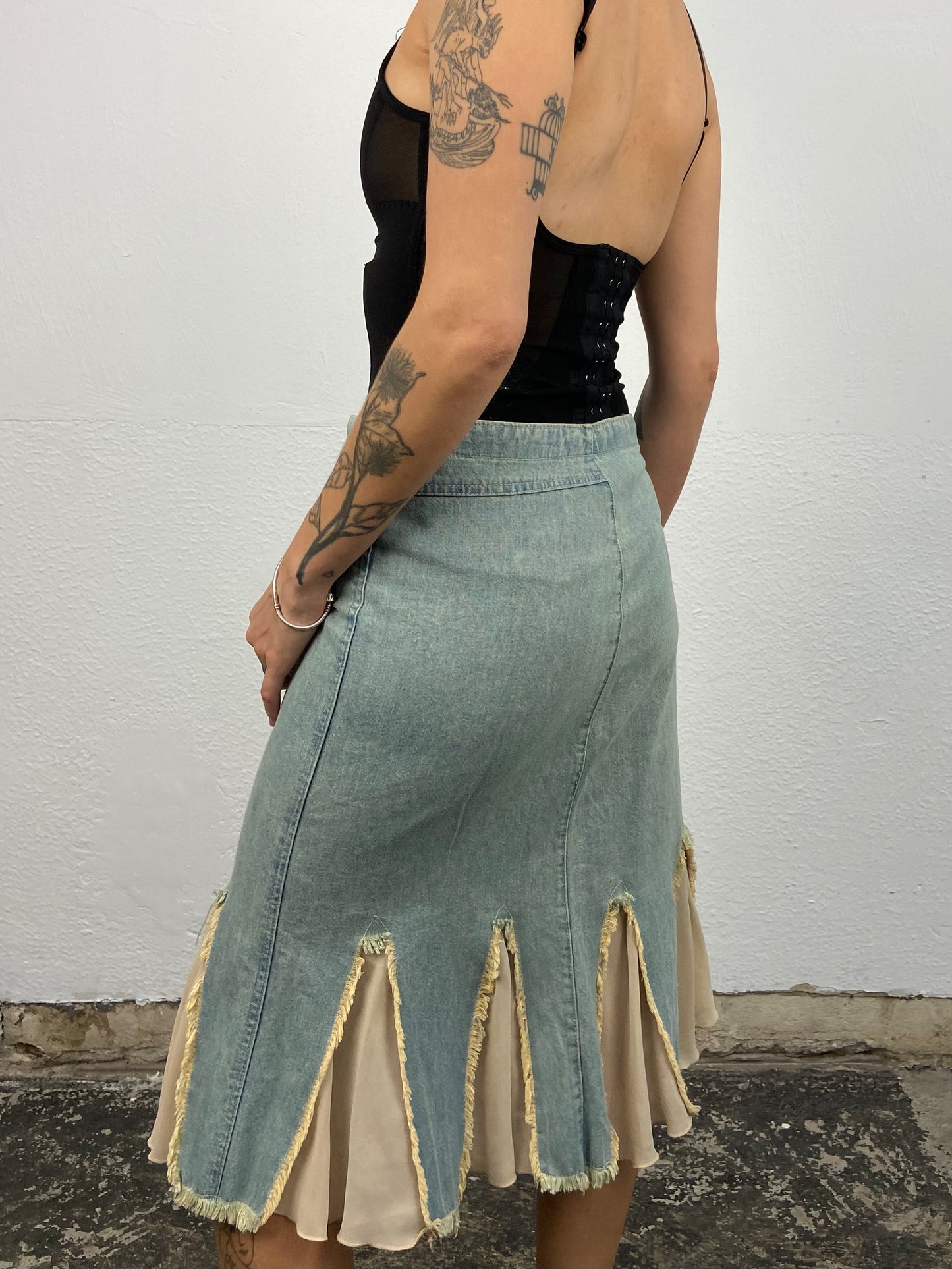 saia jeans vtg babados