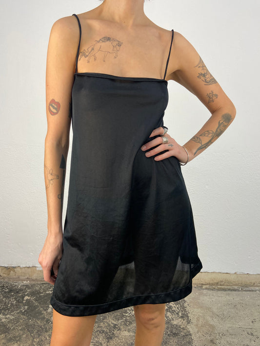 Slipdress preto poliamida